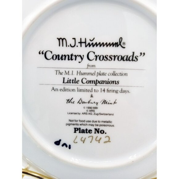 Hummel Country Crossroads Plate Limited Edition Little Companions Danbury Mint - Picture 7 of 12